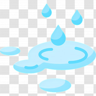 Puddle - Blue Water Drops And Puddles Illustration Transparent PNG