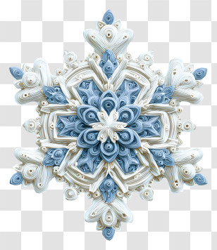 Snowflake Mandala - Intricate Quilled Snowflake Design Transparent PNG