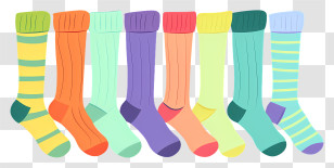 Lots Of Socks - Illustration Of Cheerful And Colorful Socks Transparent PNG