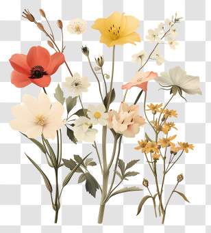 Spring Flowers - Assorted Colorful Flowers In Bloom Transparent PNG