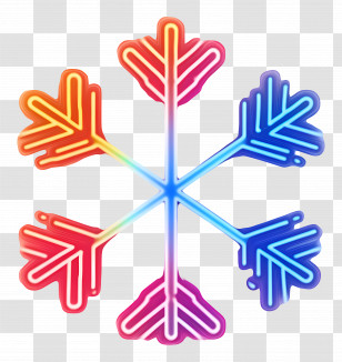 Snowflake Icon - Neon Snowflake Decoration Transparent PNG
