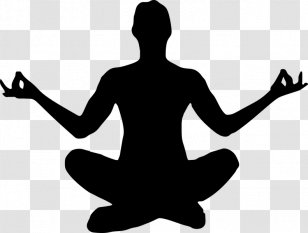 Yoga Yogi Exercise Physical Fitness Lotus Position - Black And White Transparent PNG