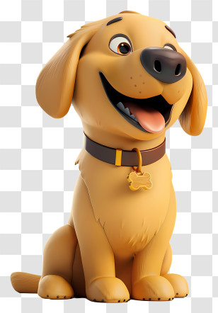 Golden Retriever - Adorable Golden Dog Cartoon Illustration Transparent PNG