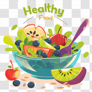 Healthy Food - Healthy Food Bowl With Fruits Transparent PNG