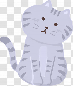 Cartoon Cat - Adorable Gray Cat Cartoon Illustration Transparent PNG
