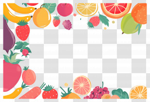 Food Background - Colorful Fruit Border Illustration Transparent PNG