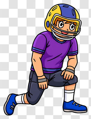 American Football Player - Cartoon Football Player In Gear Transparent PNG