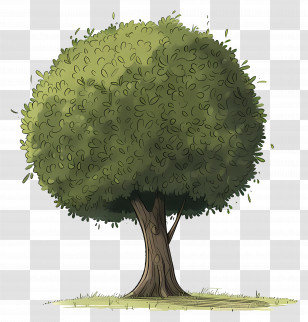 Tree - Green Leafy Tree Drawing Transparent PNG
