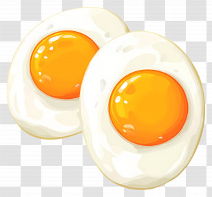 Fried Eggs - Perfectly Fried Sunny Side Up Eggs Transparent PNG