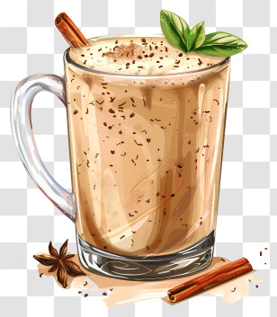Masala Chai - Creamy Spiced Coffee Drink With Cinnamon Transparent PNG