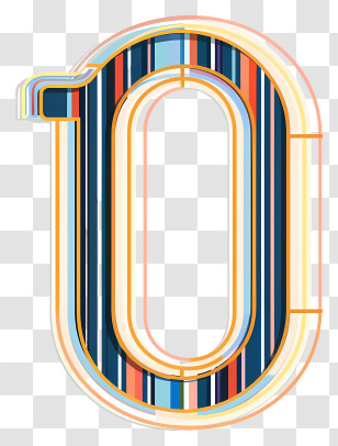 Number 0 - Colorful Striped Number 0 Transparent PNG