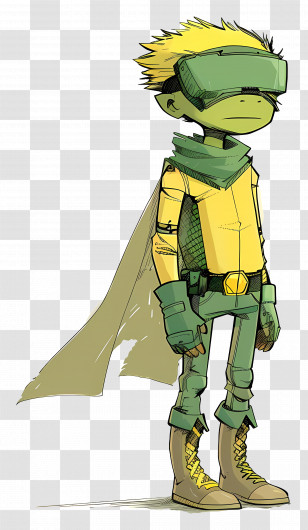 Cartoon People - Superhero Boy With Cape Transparent PNG