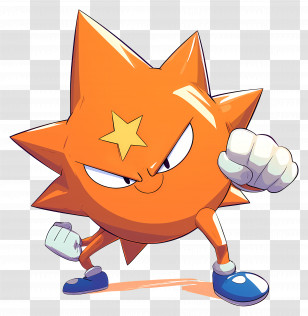Don Patch - Angry Orange Star Cartoon Character Transparent PNG