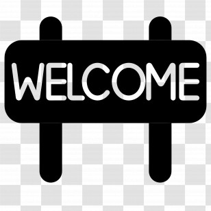 Welcome Sign - Black Welcome Sign Transparent PNG