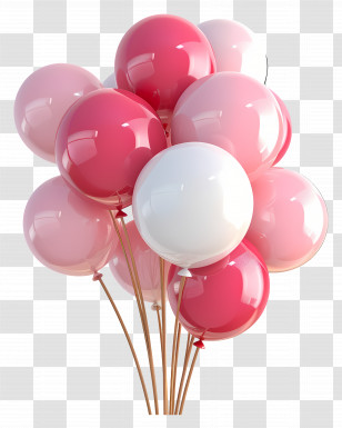 Bunch Of Balloons - Pink And White Balloons Transparent PNG