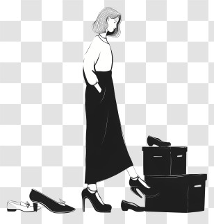 Shoe Shopping - Woman Trying On Shoes Transparent PNG
