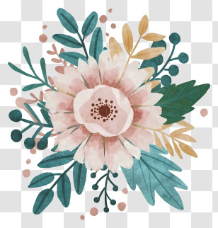 Flower - Watercolor Floral Design With Pastel Tones Transparent PNG