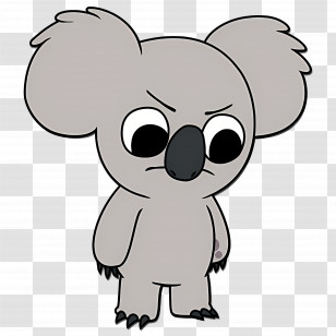 We Bare Bears - Gray Cartoon Koala With Expression Transparent PNG