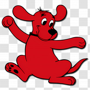 Clifford - Red Cartoon Dog With Playful Pose Transparent PNG