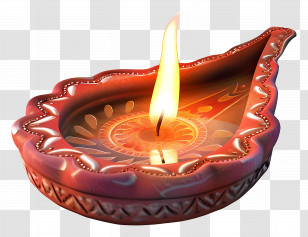 Diwali Diya - Traditional Decorative Oil Lamp For Diwali Transparent PNG