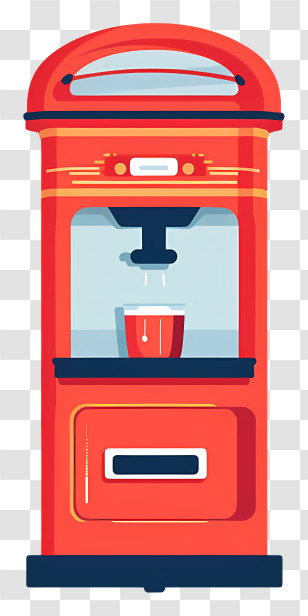 Water Cooler - Red Coffee Machine Transparent PNG