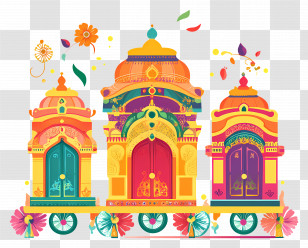 Rath Yatra - Rath Yatra Festival Chariot Illustration Transparent PNG