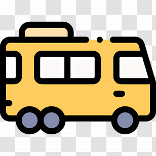 School Bus - Yellow Camper Van Icon Illustration Transparent PNG