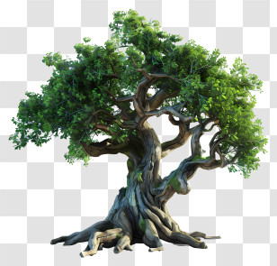 Tree Trunk - Large Tree With Lush Green Leaves Transparent PNG