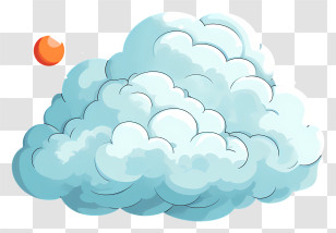 Realistic Style Cloud - Cartoon Fluffy Cloud And Sun Illustration Transparent PNG