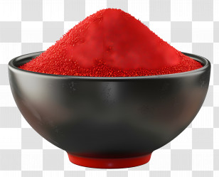 Red Chilli Powder - Red Spice In A Black Bowl On White Background Transparent PNG