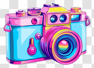 Vintage Camera - Colorful Vintage Camera Artwork Transparent PNG