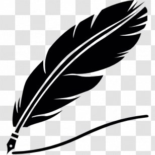 Quill Paper Inkwell Pen - Black And White - Write Transparent PNG