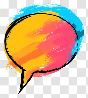 Colorful Speech Bubble - Colorful Speech Bubble With Paint Stroke Design Transparent PNG