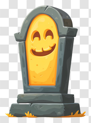 Headstone Emoji - Smiling Tombstone With A Happy Face Transparent PNG