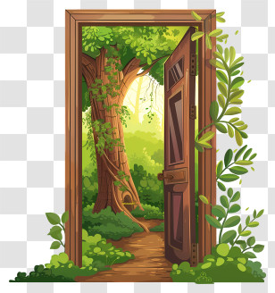 Door - Open Door To Forest Adventure Transparent PNG