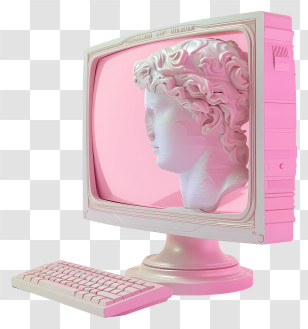 Computer Monitor - Classical Bust In Retro Monitor Transparent PNG