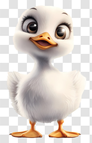 Silly Goose Baby - Glitched Cartoon Bird Illustration Transparent PNG