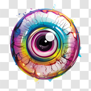 Halloween Eyeball - Colorful Eye With Abstract Art Transparent PNG