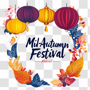 Mid Autumn Festival - Mid-Autumn Festival Celebration With Lanterns Transparent PNG