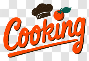 Cooking Logo - Retro Orange 'Cooking' Culinary Logo Transparent PNG