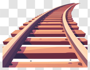 Railroad Track - Simple Railroad Tracks Illustration Transparent PNG