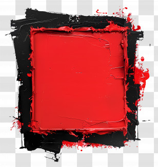 Text Box - Abstract Red And Black Paint Square Transparent PNG