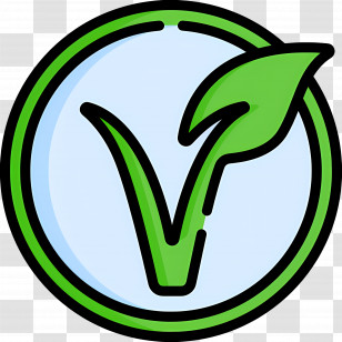 Vegetarian Symbol - Green Eco Checkmark With Leaf Transparent PNG