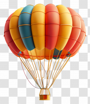 Parachute - Colorful Hot Air Balloon Illustration Transparent PNG