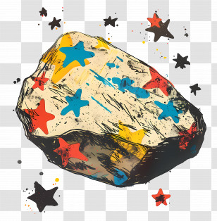 Stone - Colorful Decorated Rock Transparent PNG