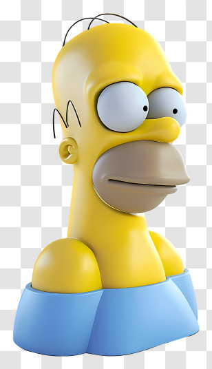 Homer Simpson - 3D Yellow Cartoon Character Transparent PNG