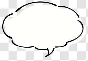 Text Box - Minimalist Speech Bubble Outline Transparent PNG