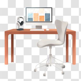 Icon - Modern Office Desk Setup Transparent PNG