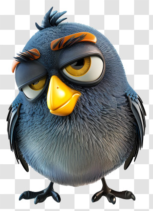 Bird Day - Grumpy Angry Bird Character Transparent PNG