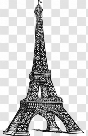 Eiffel Tower Drawing Line Art - Monochrome Photography Transparent PNG